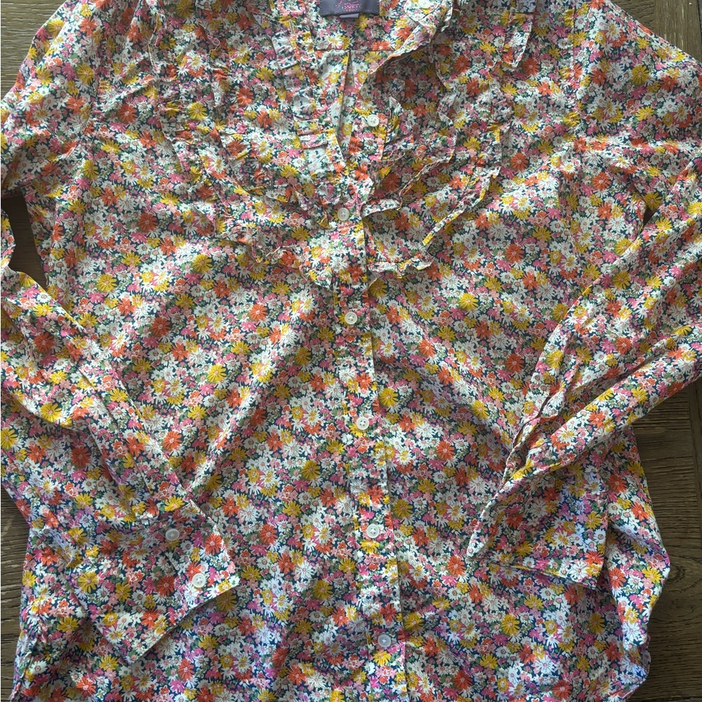 J.Crew Liberty Multicolor Floral Women's Blouse - Picture 3 of 6